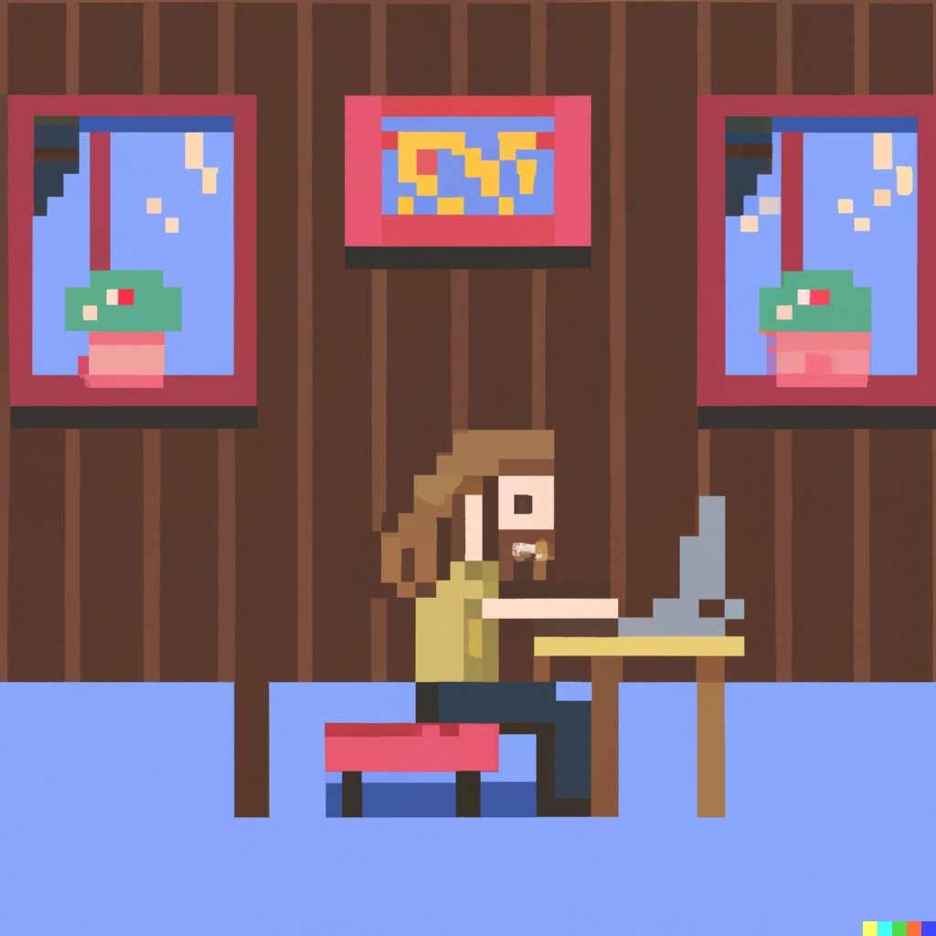 dalle-2022-11-16-22.36.49-guy-with-beard-and-long-hair-playing-video-games-on-his-laptop-in-a-cozy-room-pixel-art.png